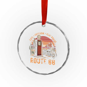 Vintage Route Highway 66 Gas Pump Crystal Glass Ornament Fuel Freedom Flat Roads TS12 Print Your Wear