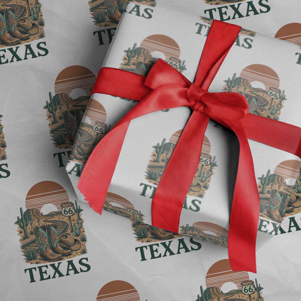 Vintage Route Highway 66 Texas Wrapping Paper Roll Amarillo Road Trip Adventure TS12 White Print Your Wear