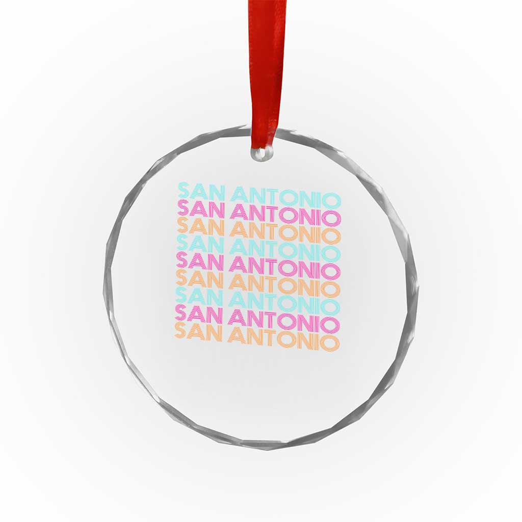 Vintage San Antonio Hoops Pride Crystal Glass Ornament Retro Basketball Fan