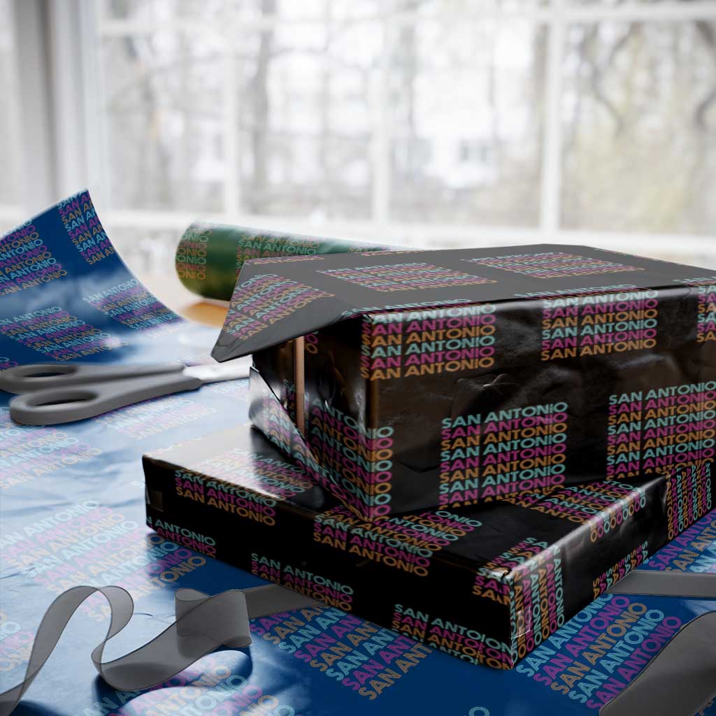 Vintage San Antonio Hoops Pride Wrapping Paper Roll Retro Basketball Fan