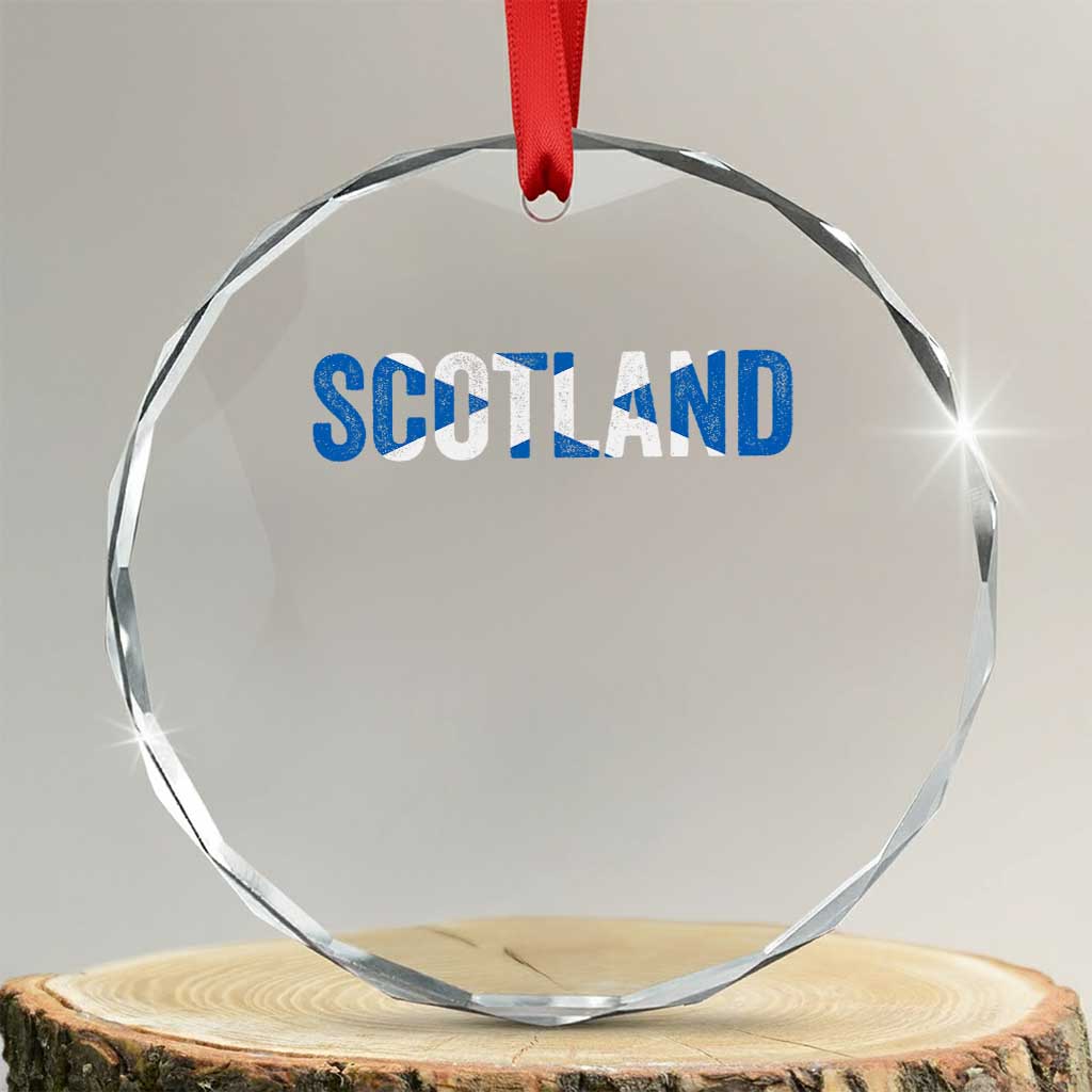 Vintage Scotland Crystal Glass Ornament Scottish Flag Retro Pride TS10 Transparent Glass 3'' Circle Print Your Wear