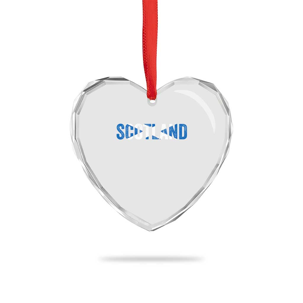 Vintage Scotland Heart Crystal Glass Ornament Scottish Flag Retro Pride