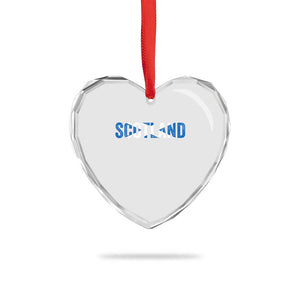 Vintage Scotland Heart Crystal Glass Ornament Scottish Flag Retro Pride