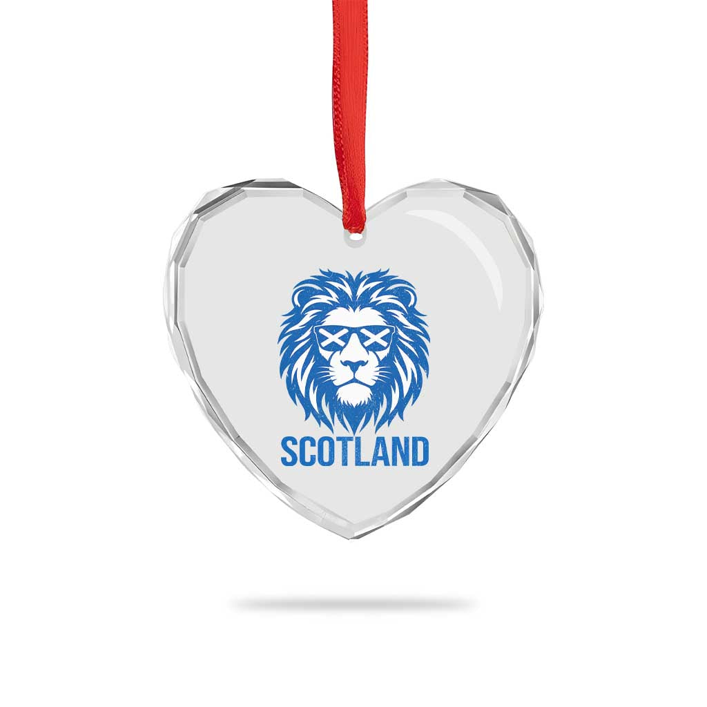 Vintage Scotland Lion Heart Crystal Glass Ornament Retro SCOT Fan Scottish Flag