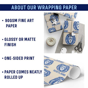 Vintage Scotland Lion Wrapping Paper Roll Retro SCOT Fan Scottish Flag