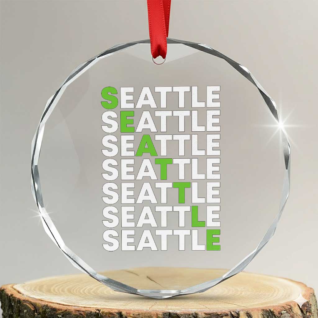 Vintage Seattle Crystal Glass Ornament Sports Lover Washington City TS10 Transparent Glass 3'' Circle Print Your Wear