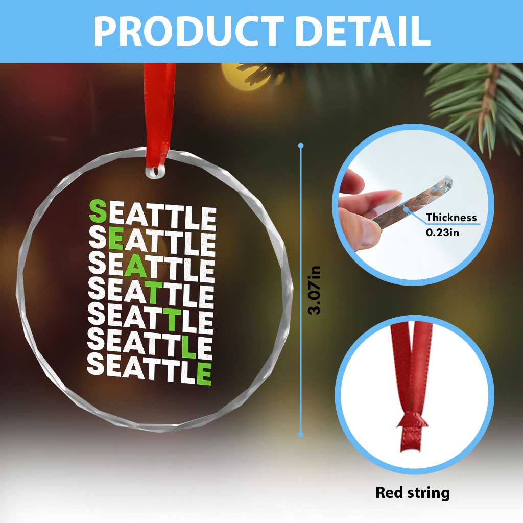 Vintage Seattle Crystal Glass Ornament Sports Lover Washington City TS10 Print Your Wear