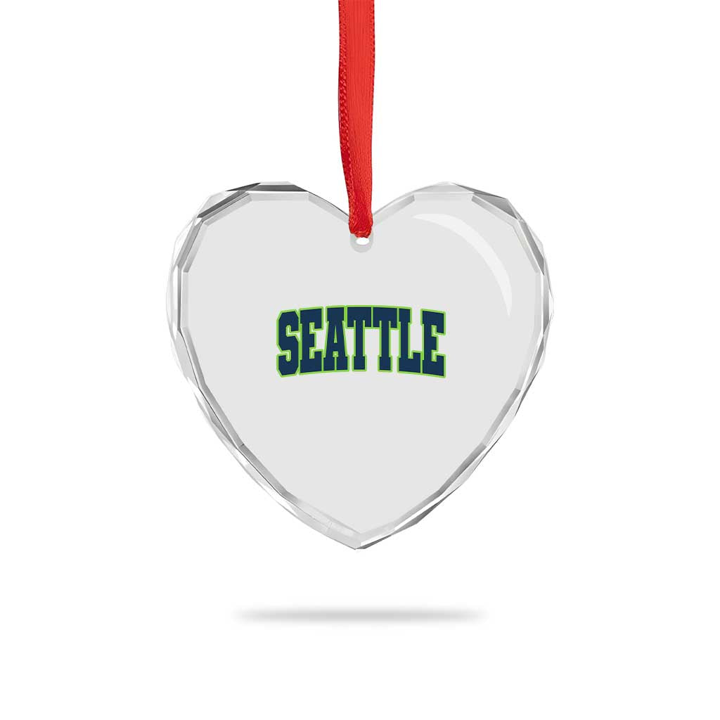 Vintage Seattle Heart Crystal Glass Ornament Classic Print Retro Varsity TS10 Print Your Wear