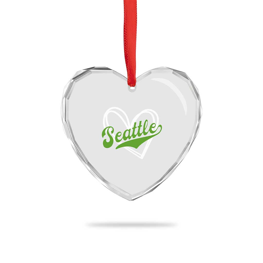 Vintage Seattle Heart Crystal Glass Ornament Classic Print Retro Varsity Love Heart Graphic TS10 Print Your Wear