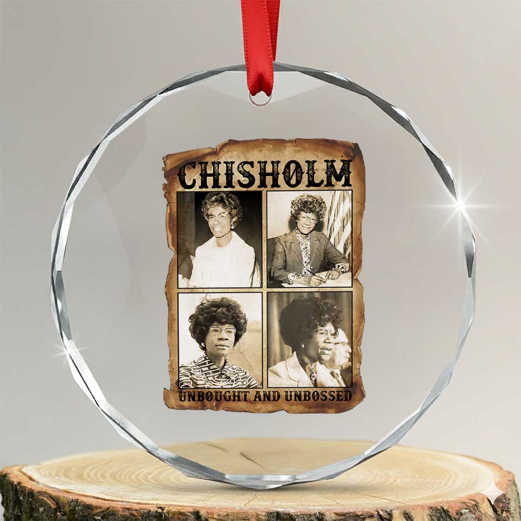 Vintage Shirley Chisholm Unbought And Unbossed Crystal Glass Ornament Womens History Month TS12 Transparent Glass 3'' Circle Print Your Wear