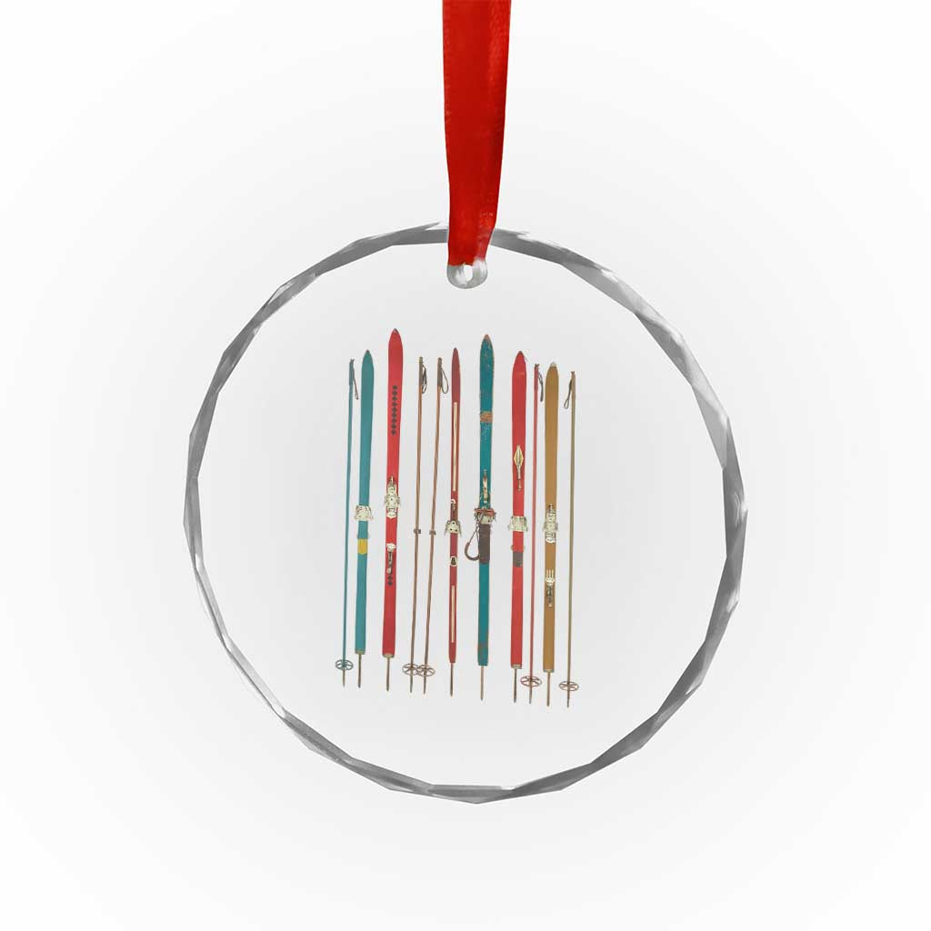 Vintage Skiblades Skiboards Skiing Ski Season Winter Sport Crystal Glass Ornament TS11 Print Your Wear