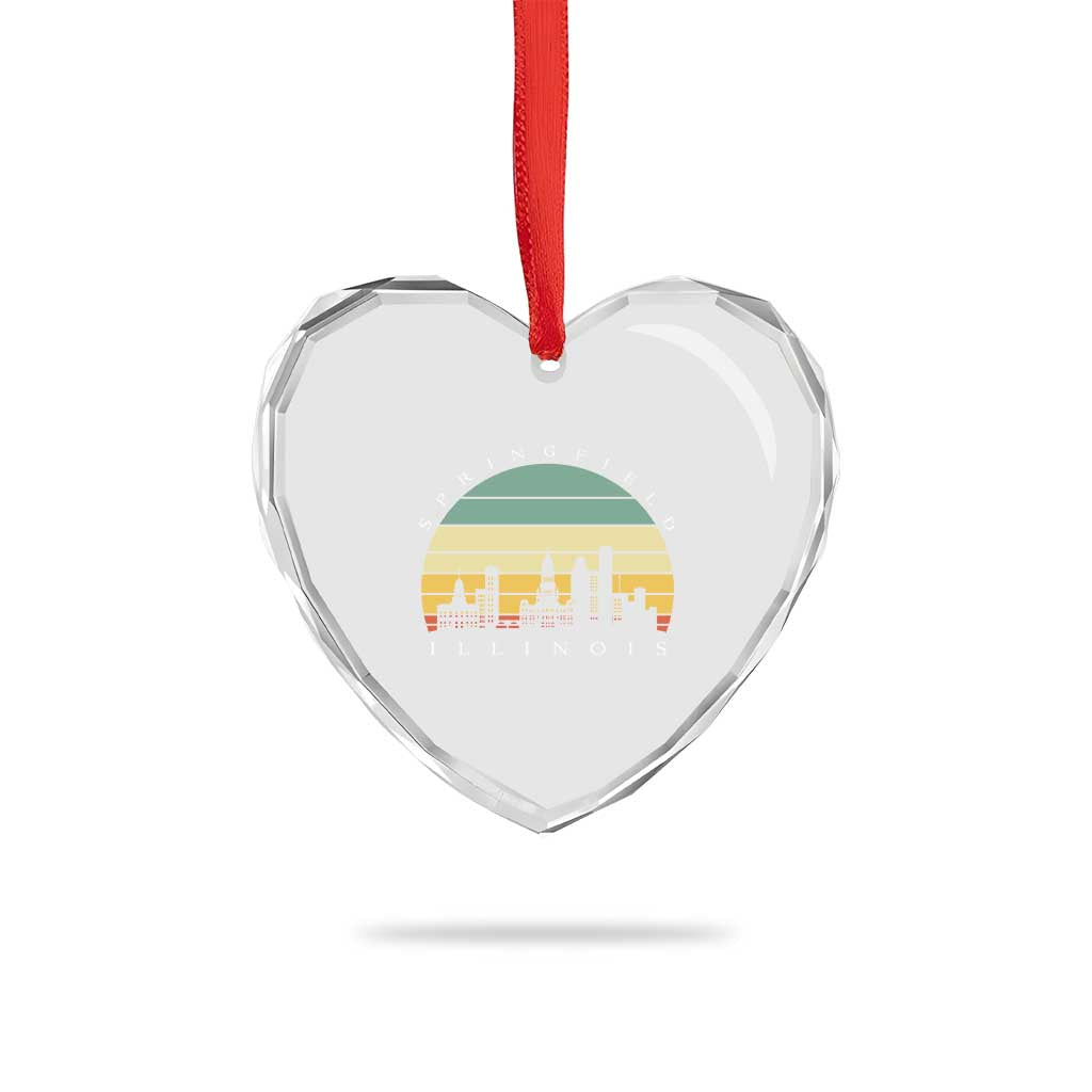Vintage Springfield Illinois Pride Heart Crystal Glass Ornament Scenic Cityscape Gift TS12 Print Your Wear