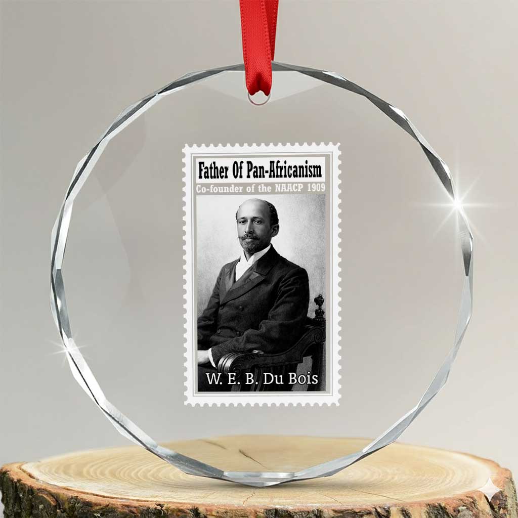 Vintage Stamp W E B Du Bois Crystal Glass Ornament Black Thought Leader TS12 Transparent Glass 3'' Circle Print Your Wear