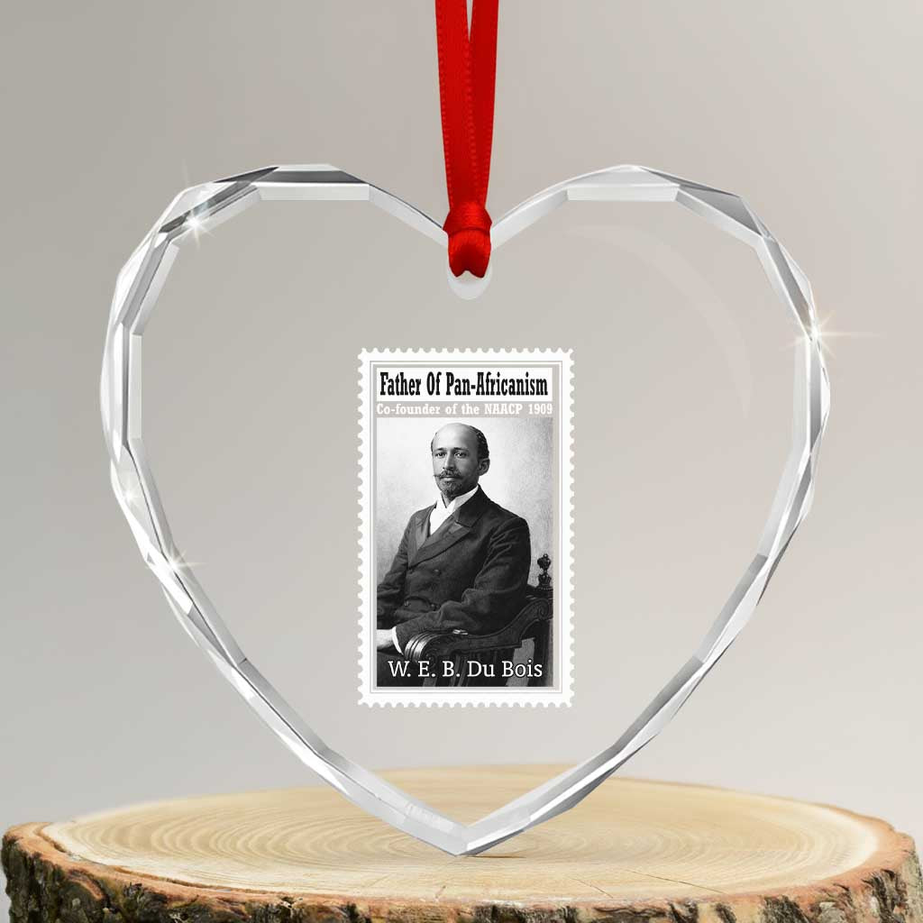 Vintage Stamp W E B Du Bois Heart Crystal Glass Ornament Black Thought Leader TS12 Transparent Glass 3'' Heart Print Your Wear