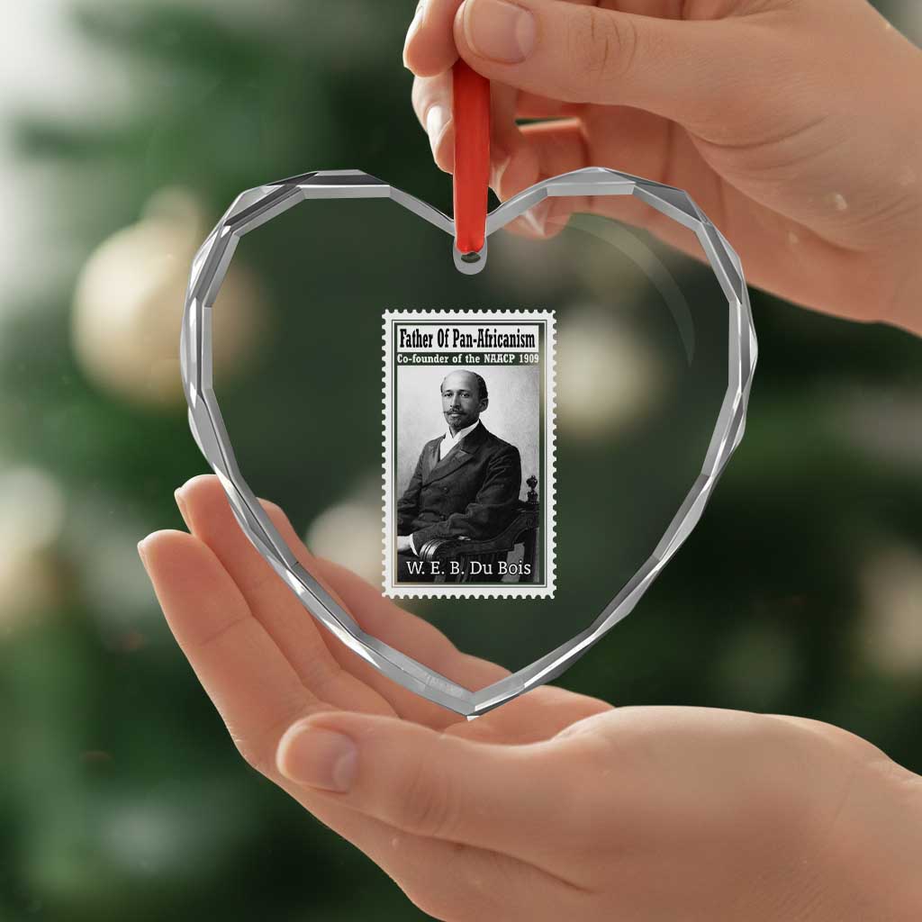 Vintage Stamp W E B Du Bois Heart Crystal Glass Ornament Black Thought Leader TS12 Print Your Wear