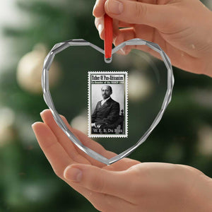 Vintage Stamp W E B Du Bois Heart Crystal Glass Ornament Black Thought Leader TS12 Print Your Wear