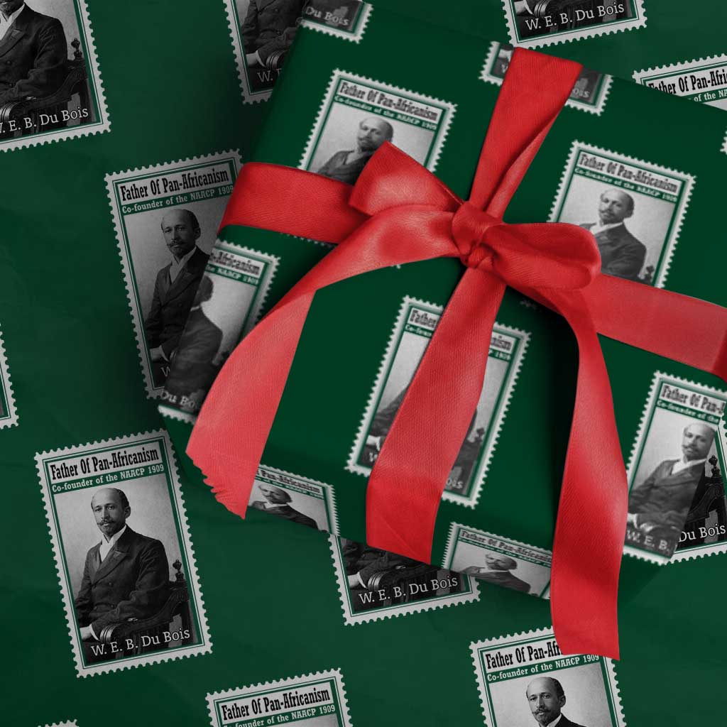 Vintage Stamp W E B Du Bois Wrapping Paper Roll Black Thought Leader TS12 Green Print Your Wear