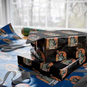 Vintage Statue Of Liberty Basketball Wrapping Paper Roll Champions 2026 New York Fan Gift
