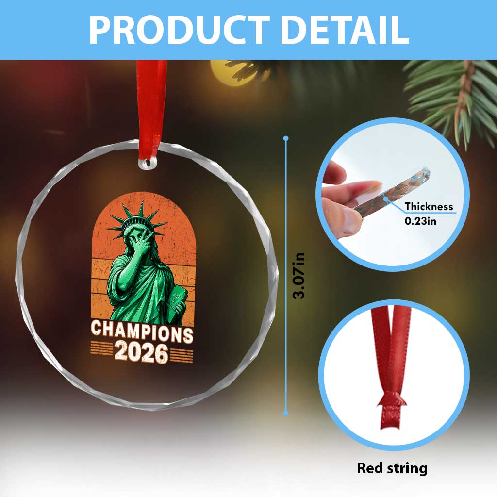 Vintage Statue Of Liberty Champions 2026 Crystal Glass Ornament New York Pride TS12 Print Your Wear