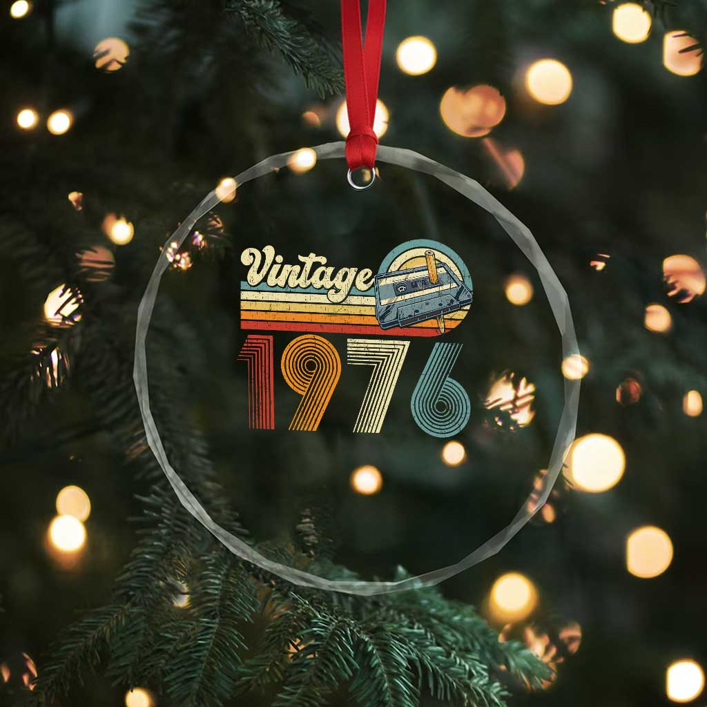Vintage Sunset 1976 Retro Cassette Crystal Glass Ornament Mechanical Dial Tech Nostalgia 50th Birthday TS02 Print Your Wear