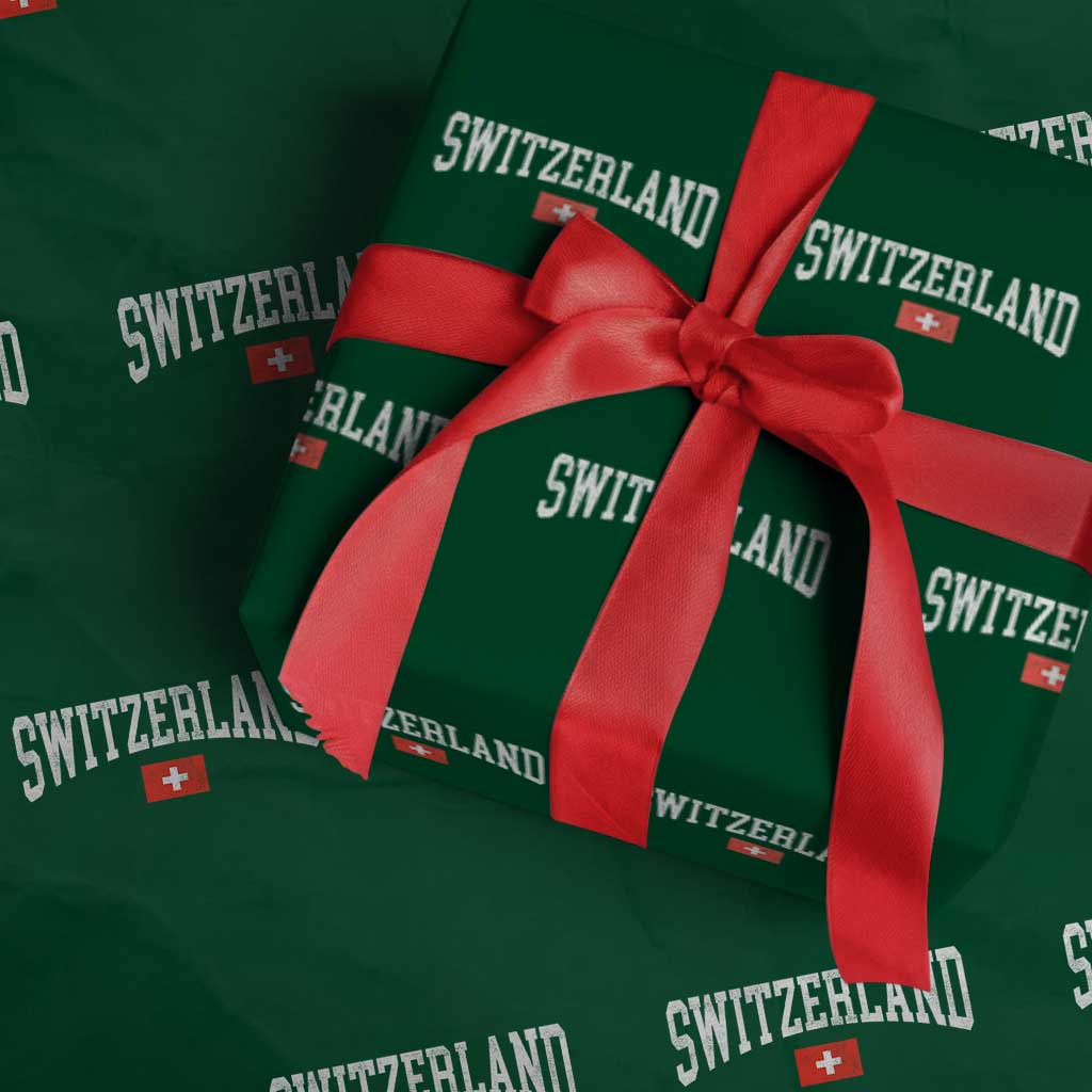 Vintage Switzerland National Pride The Swiss Cross Wrapping Paper Roll TS11 Green Print Your Wear