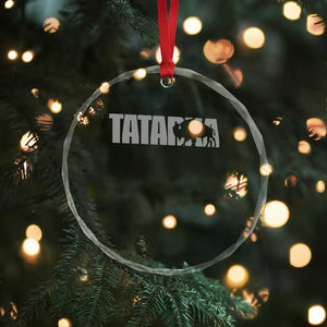 Vintage Tatanka Bison Crystal Glass Ornament Native American Buffalo Graphic