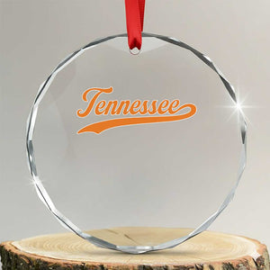 Vintage Tennessee Crystal Glass Ornament Classic TN Orange Print Retro Vintage TS10 Transparent Glass 3'' Circle Print Your Wear