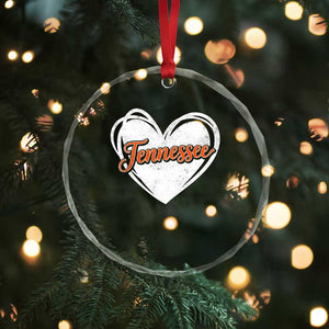 Vintage Tennessee Crystal Glass Ornament Heart Graphic TN Orange US State TS10 Print Your Wear