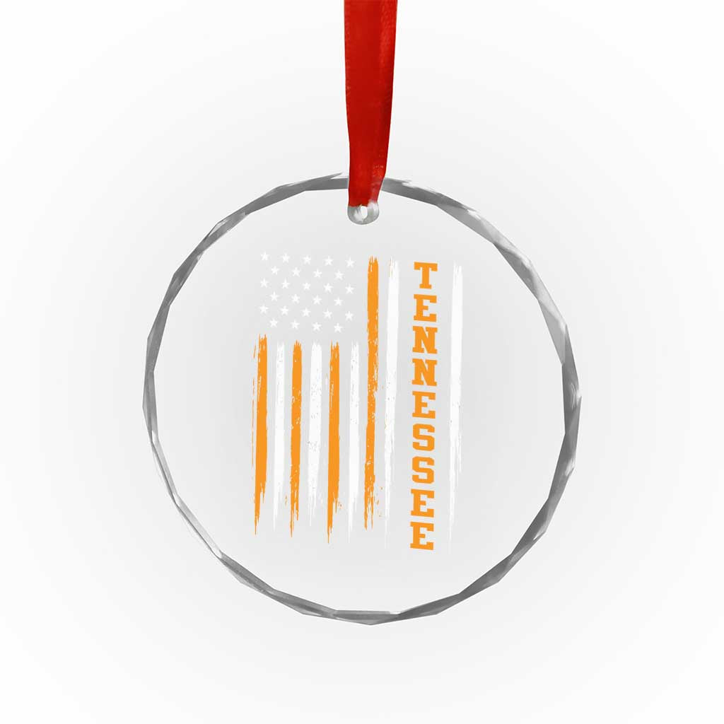 Vintage Tennessee Crystal Glass Ornament Retro Classic TN Orange Print Retro American Flag TS10 Print Your Wear