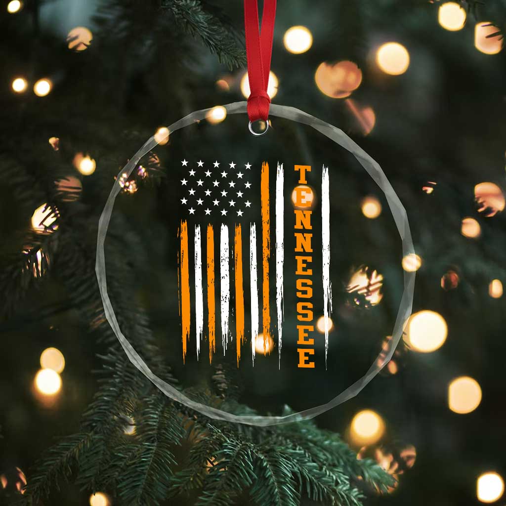 Vintage Tennessee Crystal Glass Ornament Retro Classic TN Orange Print Retro American Flag TS10 Print Your Wear