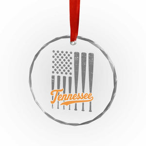 Vintage Tennessee Crystal Glass Ornament Retro Classic TN Orange Print Retro Baseball American US Flag TS10 Print Your Wear