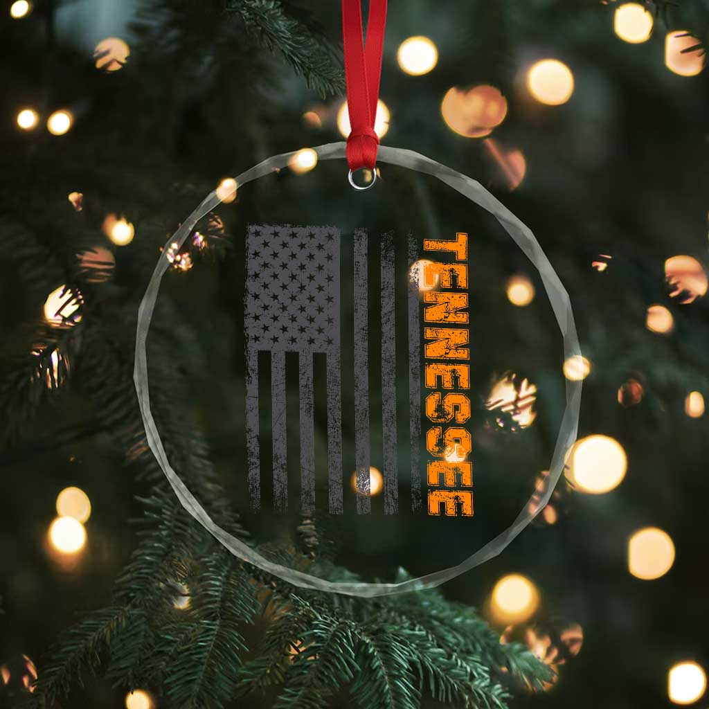 Vintage Tennessee Crystal Glass Ornament Retro Orange TN USA Flag Patriotic US State TS10 Print Your Wear