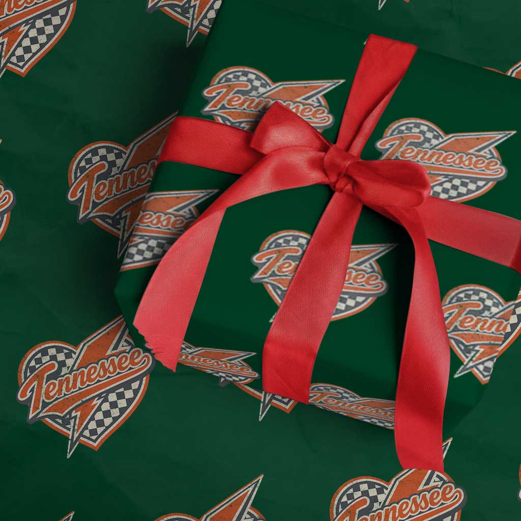 Vintage Tennessee Wrapping Paper Roll Checkered Heart Love TN Orange US State TS10 Green Print Your Wear