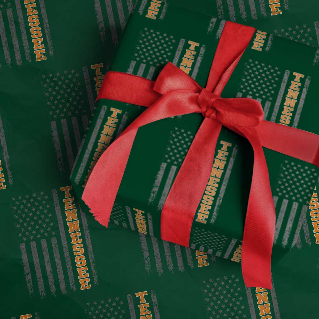 Vintage Tennessee Wrapping Paper Roll Retro Orange TN American Flag Patriotic US State TS10 Green Print Your Wear