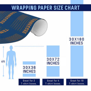 Vintage Tennessee Wrapping Paper Roll Retro Orange TN USA Flag Patriotic US State TS10 Print Your Wear