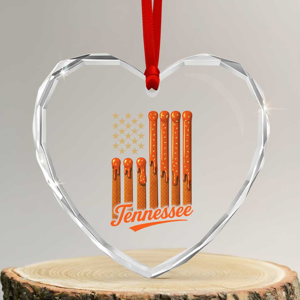 Vintage Tennessee Heart Crystal Glass Ornament Orange Dripping Flag Vintage State Pride Sports Fan Patriotic TS10 Transparent Glass 3'' Heart Print Your Wear