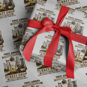Vintage Thanksgiving Turkey Drop Wrapping Paper Roll Funny 1978 Helicopter Scene Classic TV Moment TS02 White Print Your Wear