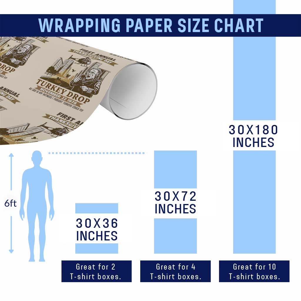 Vintage Thanksgiving Turkey Drop Wrapping Paper Roll Funny 1978 Helicopter Scene Classic TV Moment TS02 Print Your Wear