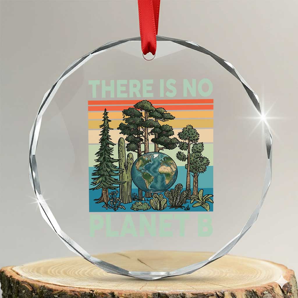 Vintage There Is No Planet B Earth Day Gift Crystal Glass Ornament TS12 Transparent Glass 3'' Circle Print Your Wear