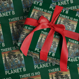 Vintage There Is No Planet B Earth Day Gift Wrapping Paper Roll TS12 Green Print Your Wear