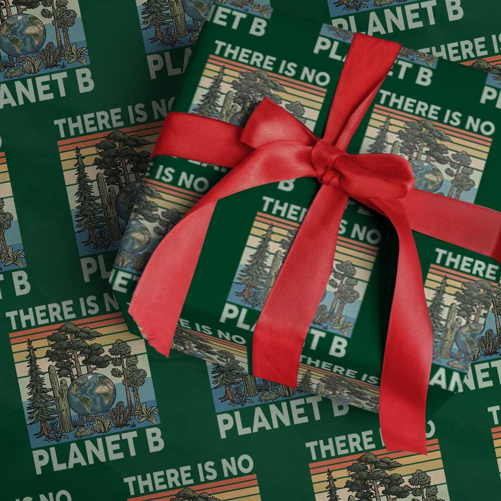 Vintage There Is No Planet B Earth Day Gift Wrapping Paper Roll TS12 Green Print Your Wear