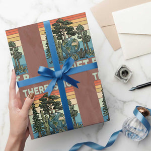 Vintage There Is No Planet B Earth Day Gift Wrapping Paper Roll TS12 Mocha Print Your Wear