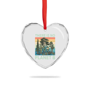 Vintage There Is No Planet B Earth Day Gift Heart Crystal Glass Ornament TS12 Print Your Wear