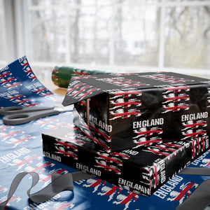 Vintage Three Lions England Pride Wrapping Paper Roll Patriotic Soccer British Football Fans