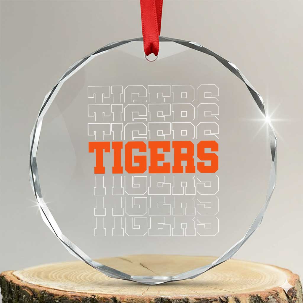 Vintage Tiger Crystal Glass Ornament Last Name Vintage Sports Jersey Style TS10 Transparent Glass 3'' Circle Print Your Wear