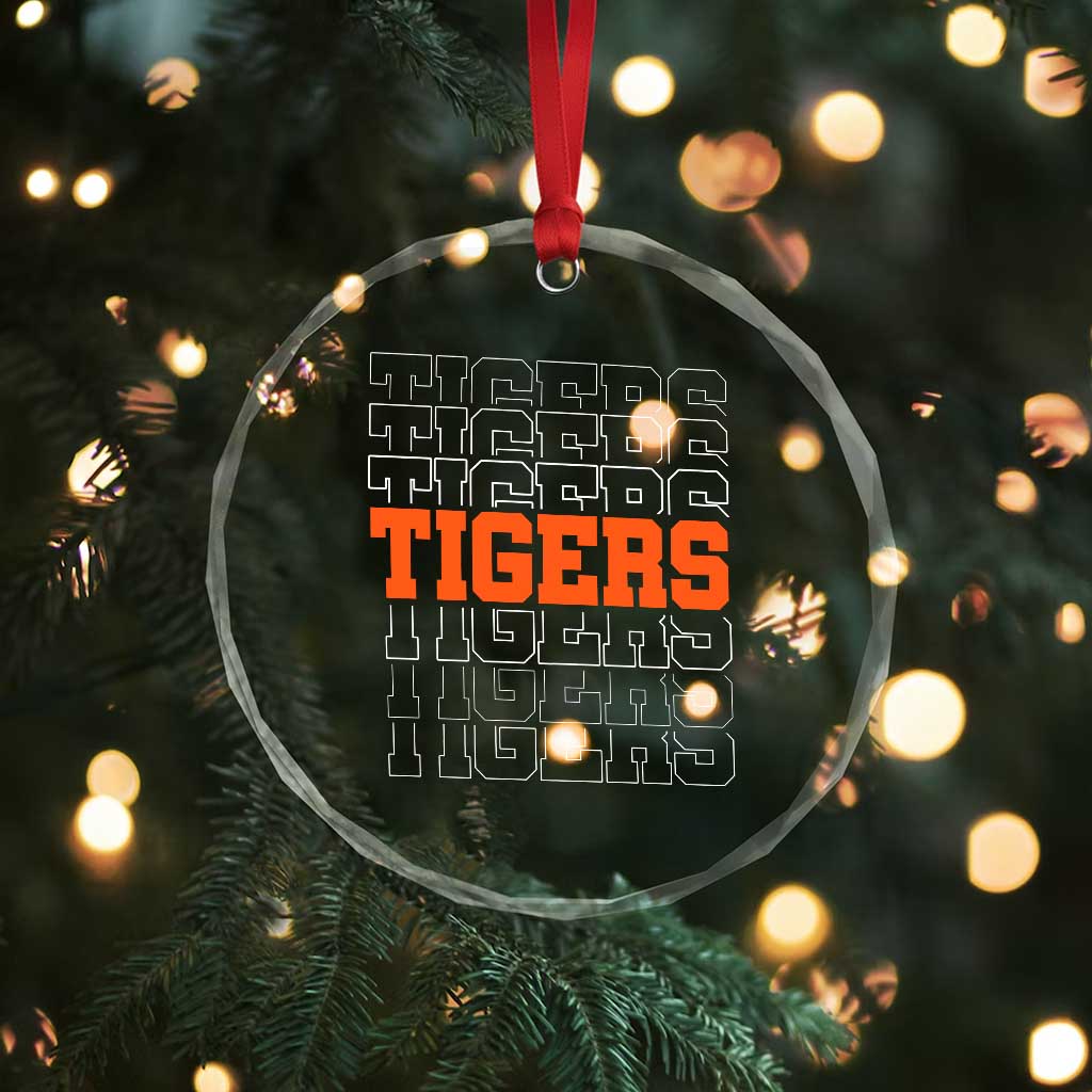 Vintage Tiger Crystal Glass Ornament Last Name Vintage Sports Jersey Style TS10 Print Your Wear