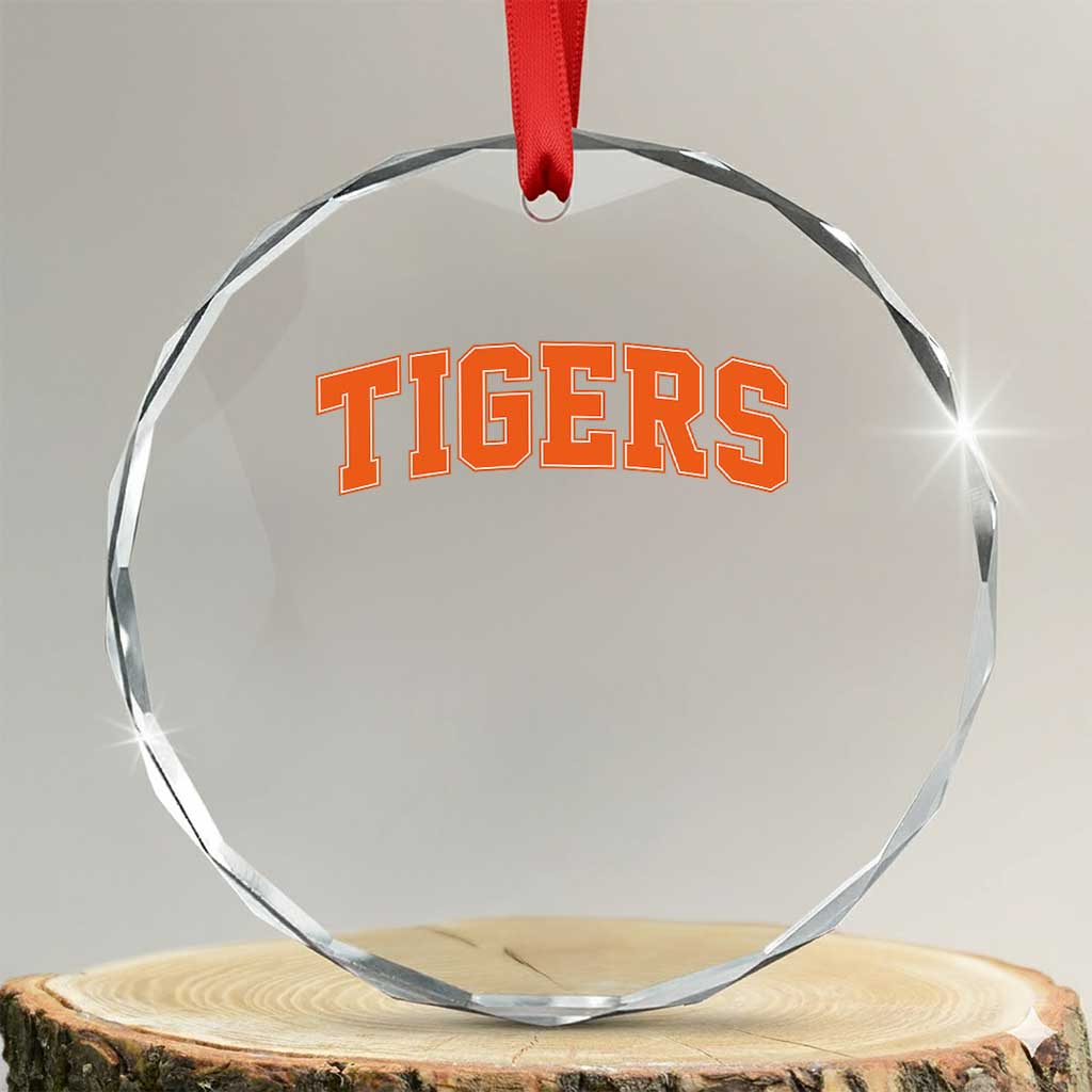 Vintage Tiger Crystal Glass Ornament Varsity Name Vintage Sports Jersey Style TS10 Transparent Glass 3'' Circle Print Your Wear
