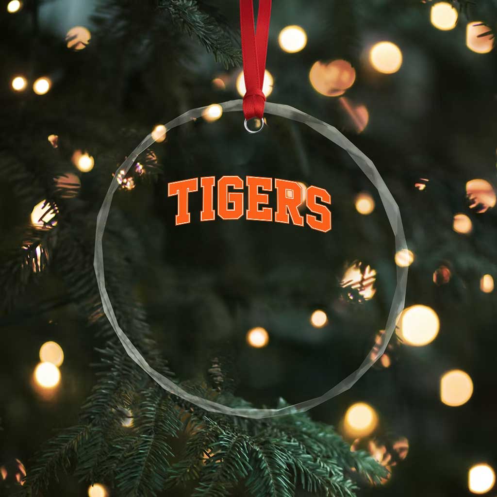 Vintage Tiger Crystal Glass Ornament Varsity Name Vintage Sports Jersey Style TS10 Print Your Wear