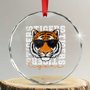Vintage Tigers Crystal Glass Ornament Vintage Sports Inspirational Athletic Name TS10 Transparent Glass 3'' Circle Print Your Wear