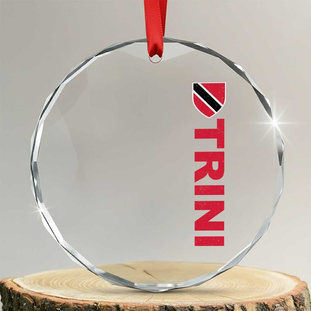 Vintage Trini Crystal Glass Ornament Trinidad and Tobago Flag Minimalist Patriotic Caribbean Pride TS10 Transparent Glass 3'' Circle Print Your Wear
